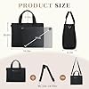Chase Chic Canvas Handtasche Damen,14 Zoll Umhängetasche Tote Bag,Shopper Tasche mit Reißverschluss Mehrfachtasche Crossbody Bag für Arbeit/Reisen/Schule,Schwarz #1