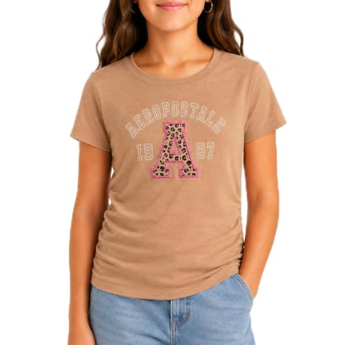 Image of Girls T-Shirts, Soft Cotton Blend Short Sleeve Crewneck Logo Tee (7-16) | Breathable Everyday Feel, Fun Graphic Personality, Pairs with Jeans, Skirts & Leggings for School, Play & Weekends