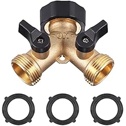 Grifo Doble Fregadero Lavavajillas Zocipro Válvula de Doble Salida para Grifo?3/4” Estándar Europeo de 2 vías Válvula Encendido/Apagado, Adaptador de Divisor de Grifo?para Lavadora Lavavajillas, Cocina, Exterior, Jardín, Césped