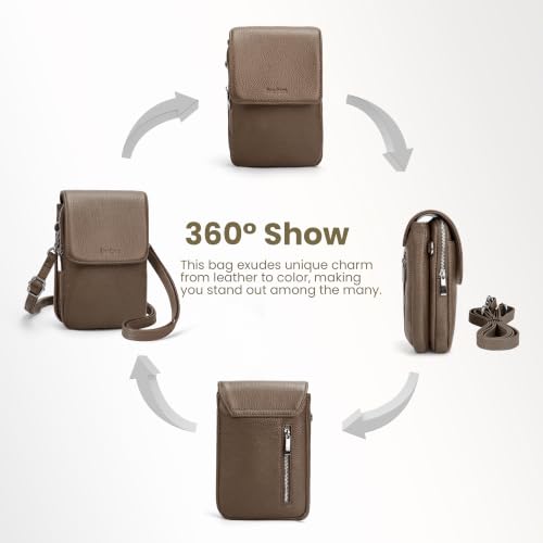 Image of befen Genuine Leather Crossbody Bags for Women, Cell Phone Cross body Purse Bag with RFID Blocking Card Slots