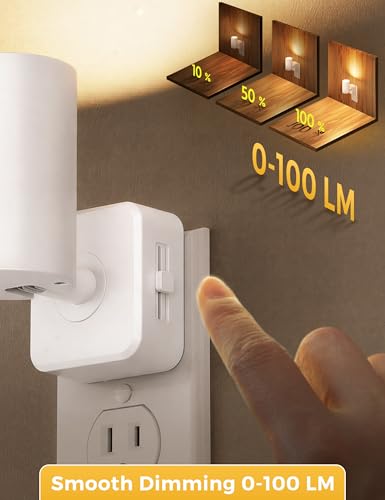 Image of L LOHAS LED Night Lights Plug into Wall,[2-Pack] Wall Spot Lights Indoor with Light Sensor,3000K Soft White Night Lights,for Home Decor Party Bathroom,Hallway