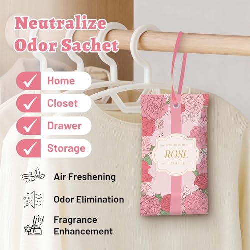Image of STRN Scented Sachets for Drawer and Closet, Rose Scent 14 Pack for Home
