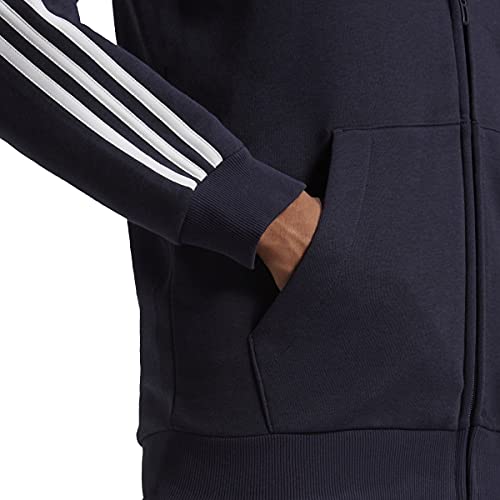 Image of adidas Men's Essentials Fleece 3-Stripes Full-Zip Hoodie, Legend Ink, Large