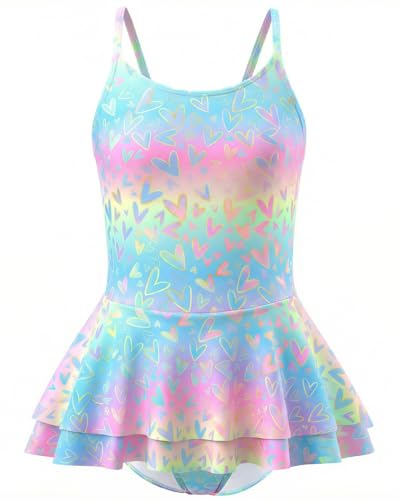 DivingBirds Badeanzug Mädchen Kinder Einteiliger Schwimmanzug Mädchen Hawaii Verstellbare Träger UV Badebekleidung Shirt 4-5 Jahre (104-110)