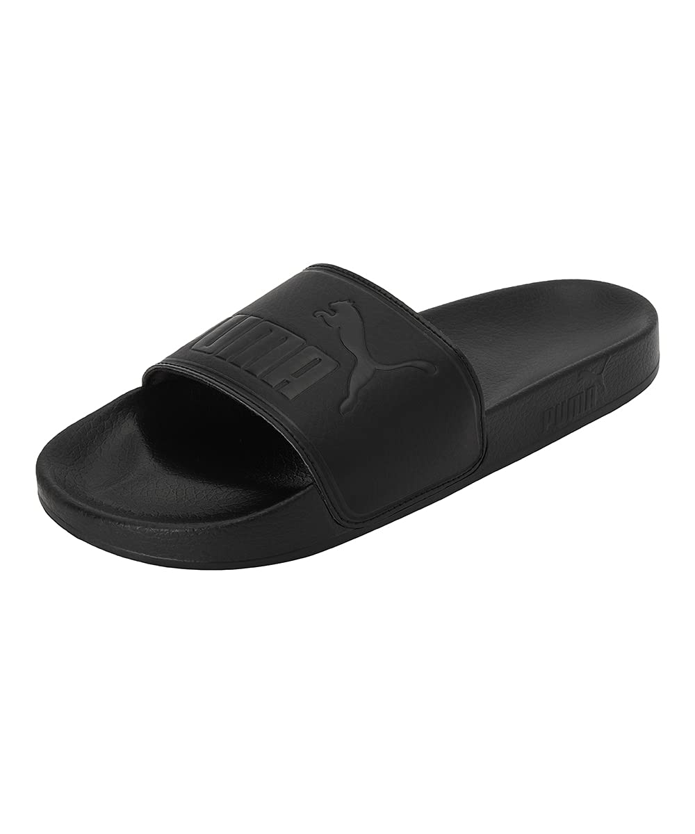 Puma Unisex Leadcat Logo Slip On Slides, Black Black, 8 US Women