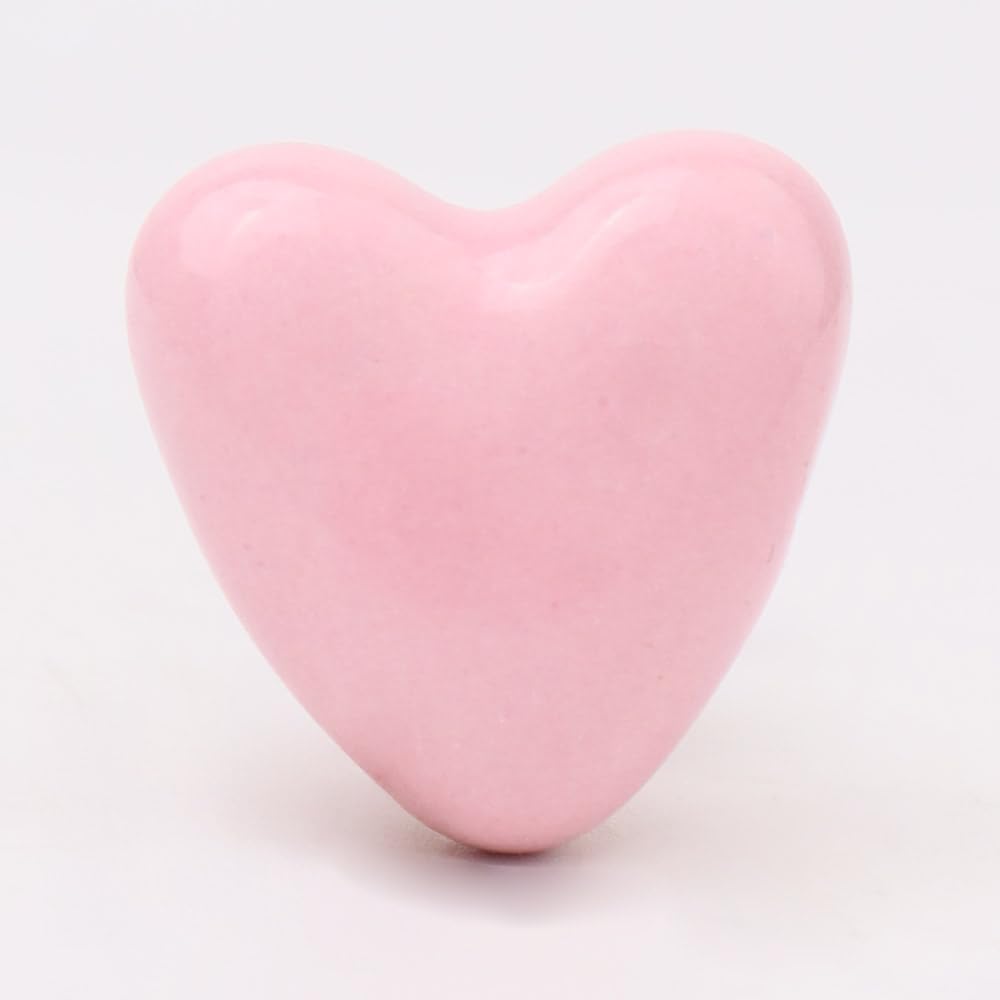 IndianShelf 1 Piece Pink Ceramic Fancy Dresser Knobs for Door Cabinet Wardrobe Drawer Furniture Kitchen Cabinet Cupboard Tiny Heart Mudroom Knob Pull-picture-10