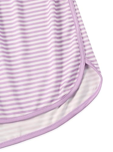 Image of Hilinker Women Striped Pajama Set Short Sleeve Top with Shorts Sleepwear Pjs 2 Piece Lounge Sets