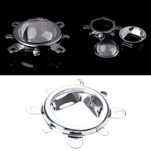 hokojix 44mm LED Lens Optical Glass 60 Degree 50mm Reflector Collimator Fixed Bracket for 20W-100W LED Light Lamp