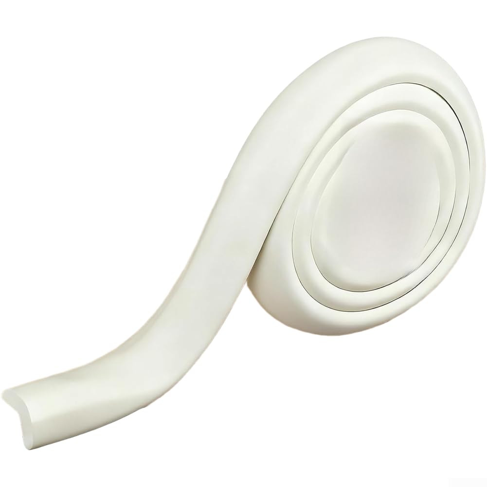 2m Self Foam Bumper Edge Guard And Corner Protector For Child Safety L Shape White 0.8cm Thick(L)