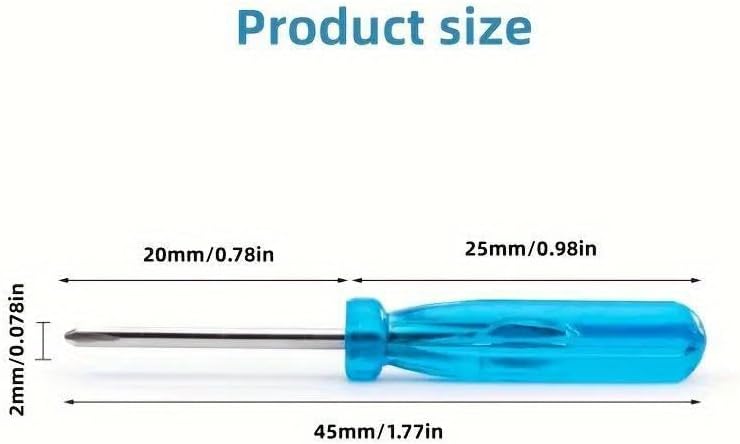 10pcs Mini Screwdriver Set, 2.0mm Precision Screwdrivers for Crossword Repair, Blue Non-Slip Durable Plastic Handle, Hand Tool Kit for Electronics Glasses DIY