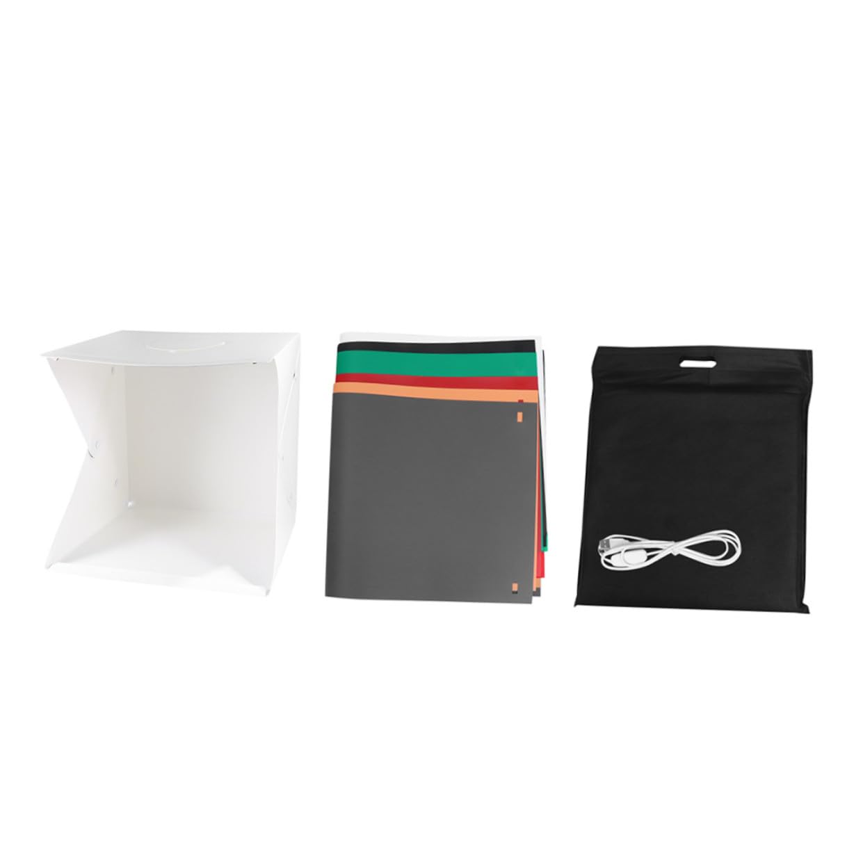 Mini Boîte Photo Portable 40cm LED Réglable, Tente D'éclairage Cube en PVC et Polyester, Fond de Photo Blanc Anti-Reflets pour Petits Produits