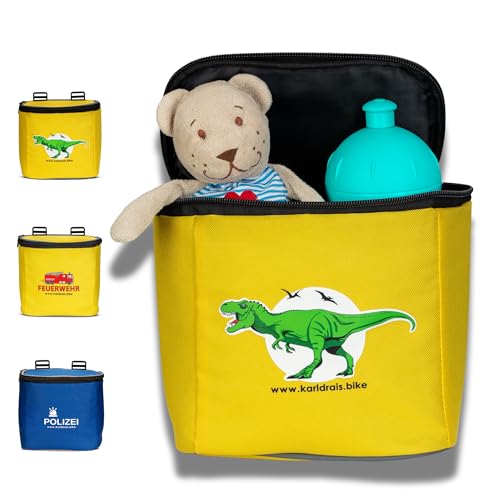 Sacoche de guidon pour vélo d'enfant motif dinosaure - Petit sac avant bicyclette et tricycle