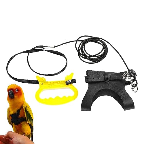 Yajimsa Arnés para pájaros para Conure, Arnés Ajustable Automático, Correa antimordida para Entrenamiento al Aire Libre, arnés para Mascotas para Loros, periquitos, Palomas