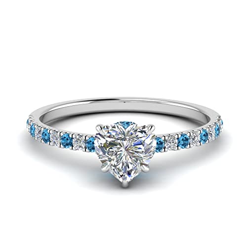 Image of Choose Your Gemstone Hidden Halo Petite Diamond CZ Ring Sterling Silver Heart Shape Halo Engagement Rings Everyday Jewelry Wedding Jewelry Handmade Gifts for Wife US Size 4 to 12