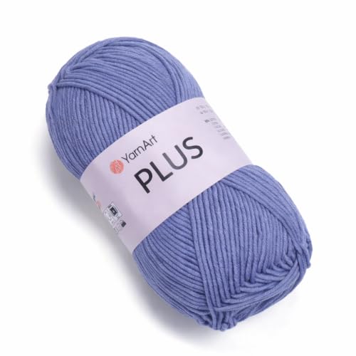 Image of YarnArt Plus Soft Cotton Blend Yarn - 100g (3.5oz) 160m (174yds), 55% Cotton 45% Acrylic - Worsted Weight #4 - Ideal for Amigurumi, Baby Projects, Knitting & Crochet - Durable & Smooth (68-)
