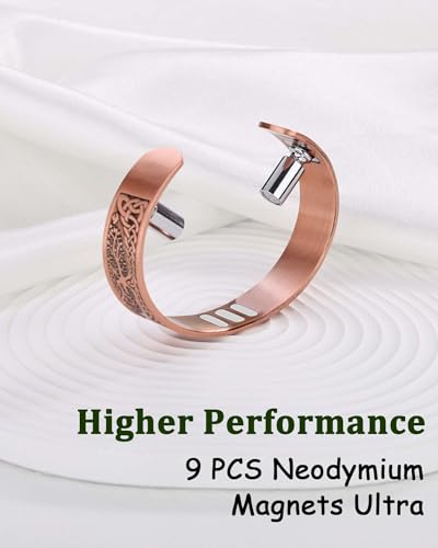 Image of MagEnergy Copper Bracelet for Men, 9X Strength Magnetic Bracelet with 5000 Gauss Magnets, 99.99% Pure Solid Copper, Men's Jewelry Gift