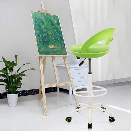 Klasika Ergonomischer Stehhocker Rollhocker mit Rückenlehne und Fußstütze, höhenverstellbar Bürohocker 360° neigbar Arbeitshocker für Büro… – Ansicht 2