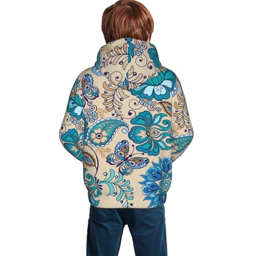 Vintage Floral Butterflies Kid Hoodies Boys Sweatshirts Girls Pullover with Pocket4