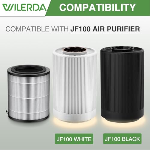 Image of JF100 Replacement Filter Compatible with JF100 Air Purifier. 3-in-1 High Efficiency Activated Carbon Filtration, 2 Pack