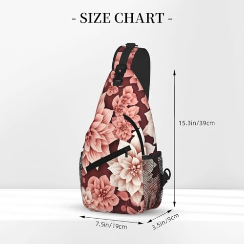 Mochila bandolera cruzada para mujer y hombre blanco floral miniatura 3