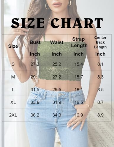 Image of Avidlove Bralettes for Women Lace Spaghetti Strap Tank Top Tube Slim Basic Camisole