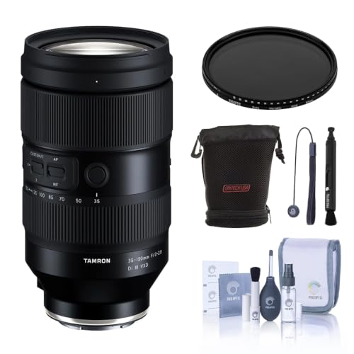 Tamron 35-150mm f/2-2.8 Di III VXD Lens for Sony E with 6-Year Warranty Bundle with 2-8 Stop Variable ND Filter Pouch LensPen Cleaner Cleaning Kit and Cap Tether