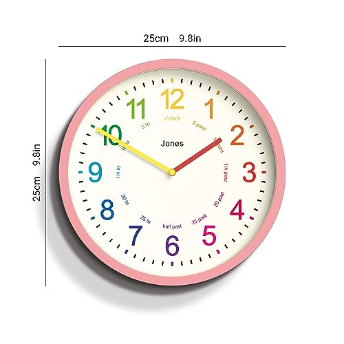 Jones Clocks® Kids wall clock, Pink, 25cm - Image 3