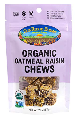 Sunridge Farms Organic Oatmeal Raisin Chews, USDA Certified Organic, Non-GMO, 2 Ounce (Pack of 8)