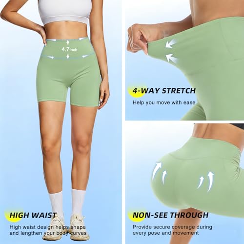 Image of FULLSOFT High Waisted Biker Shorts for Women-5 inch Tummy Control Fitness Athletic Workout Running Yoga Gym Shorts