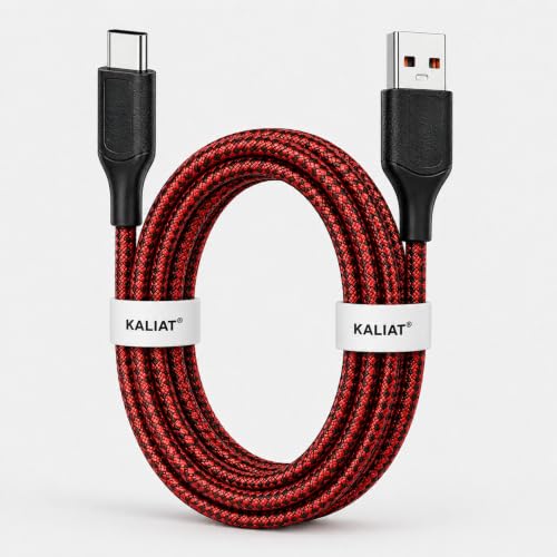 Image of Type C Cable Fast Charging | Warp /Dash Charge Compatible with All OnePlus & Type C Devices | USB A to Type C Cable | Fast Data Sync & Smart Protection Chip for Safe Power Control (RED -100W, Braided)
