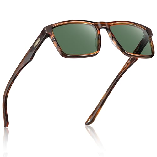 CARFIA Retro Acetate Mens Sunglasses Polarized Classic Square Sun Glasses CA62162