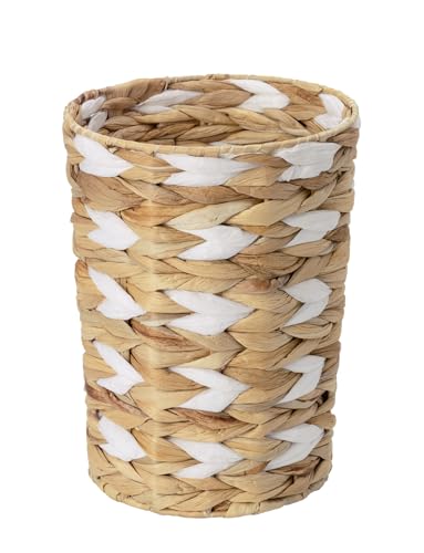 Image of StorageWorks Wicker Waste Basket, Small Trash Can, Rattan Trash Basket with Handwoven Water Hyacinth and Paper Rope, Wicker Garbage Can for Bathroom, Bedroom, 1 Pack