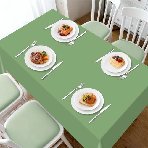 Image of Childom 3 Pack Sage Green Tablecloths,54 inchx108 inch Plastic Table Cloth Disposable for Rectangle Tables,Sage Green Table Cover for Dinner Outdoor Picnic Birthday Bridal Wedding Baby Shower Party Decoration