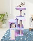 MIAO PAW Cute Cat Tree Tower for Indoor Cats Condo with Sisal Scratching Posts Jump Platform Cat Furniture Activity Center Play House Bed Rainbow