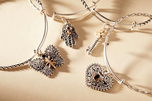 Alex and Ani Antique Heart Charm Bangle4