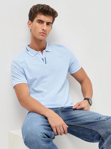 Image of Urbano Fashion Men's Solid Regular Fit Half Sleeve Cotton Polo T-Shirt