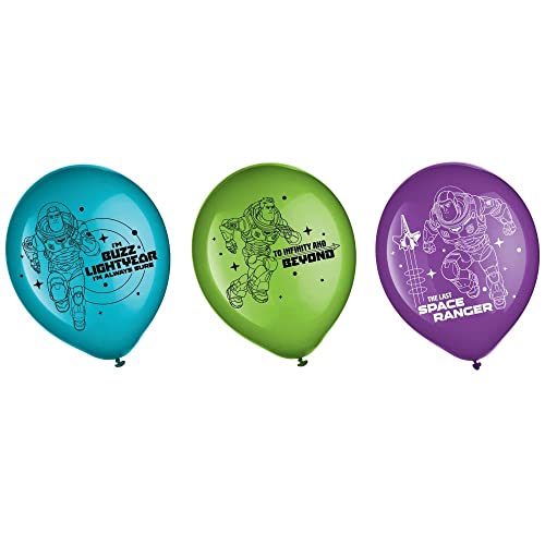 Image of Multi-Color Lightyear Latex Balloons - 12 inch (6 Pack) - Perfect for Parties, Birthdays, & Celebrations