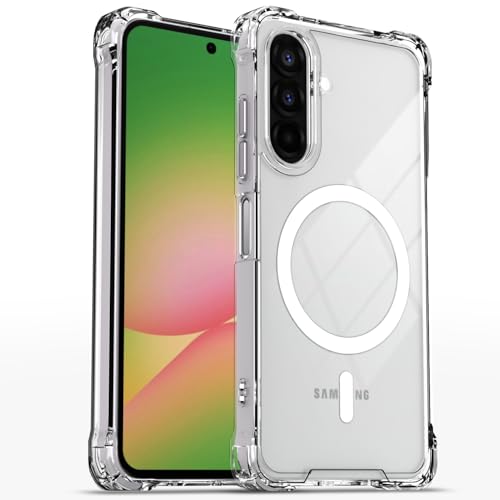 Image of Outlouders Back Cover for Samsung Galaxy A56 5G Mag-Safe Transparent PC + TPU Bumper Case with Magnetic Support Shockproof Protection (Transparent Mag-Safe)