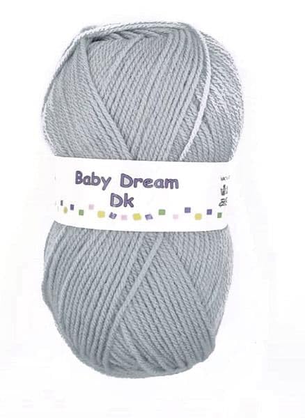 WoolCraft Baby Dream DK Knitting & Crochet Yarn, Beautifully Soft Baby Yarn Available in 9 Pastel Shades, 100% Acrylic, 300 Metres, 100g Balls, Pack of 5, Silver