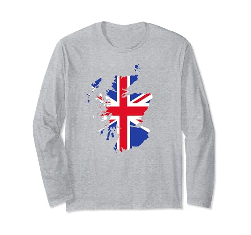 Bandera de Gran Bretaña Mapa Union Jack Manga Larga