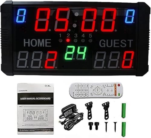 Marcador electrónico LED portátil para deporte multi 14 dígitos