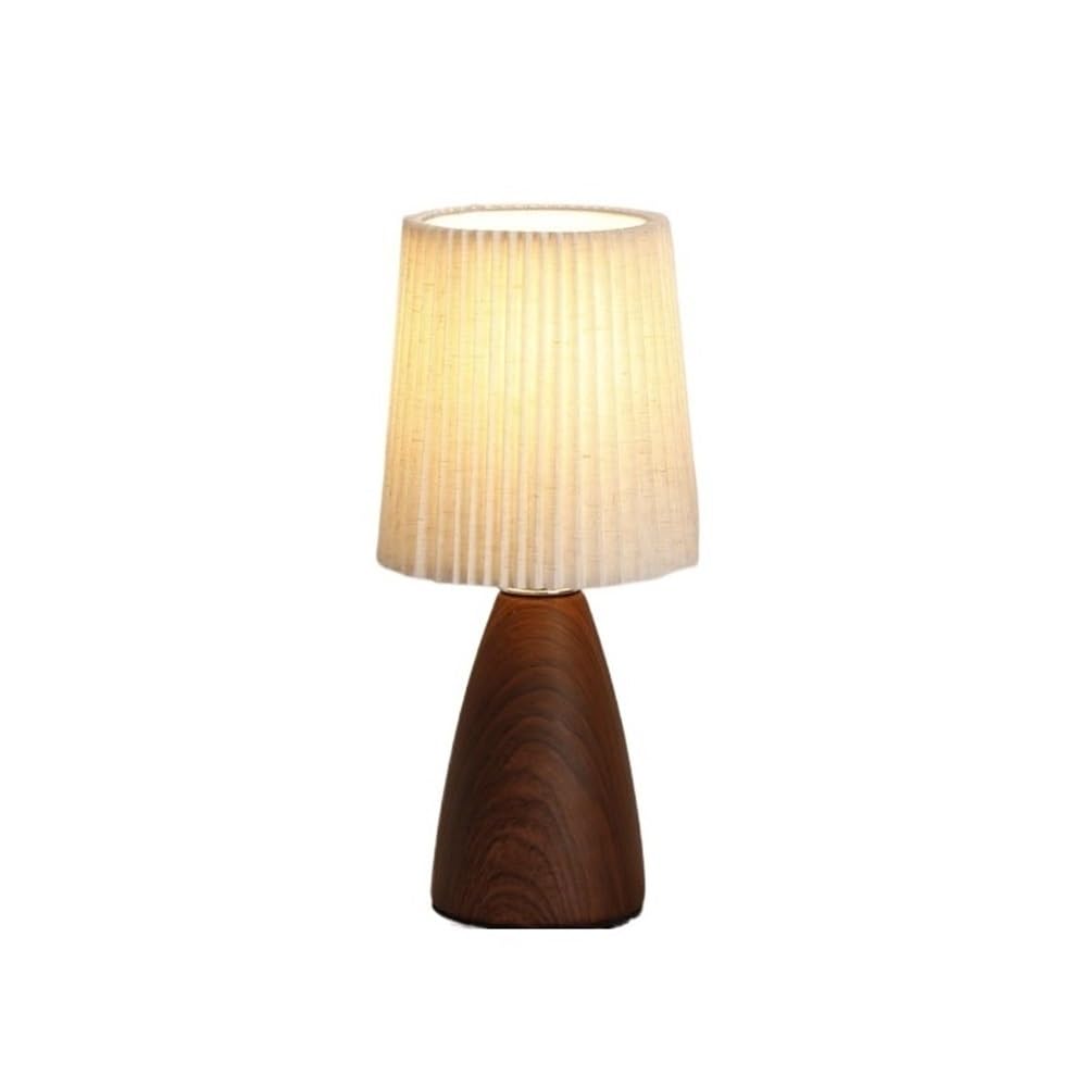 T2H9B5V4G8 Desk Lamp Table Lamp with Pleated Shade, Vintage Ceramic Study Night Light(Bruin)