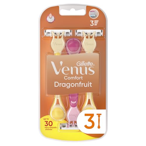 Gillette Venus 3 Dragonfruit Maquinillas de Afeitar Desechables, Pack de 3