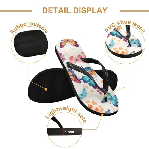 Butterfly Beach Summer Casual Flip Flop Sandals Non-Slip Quick Dry for Women Men 214B28042