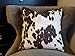 463Opher Housse de coussin en cuir de vache imitation cuir de vache Marron et blanc