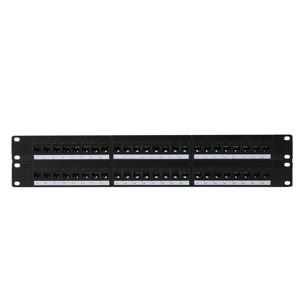 Adaptateur de Câble Réseau RJ45 48 Ports Rack Panneau de Brassage CAT6 Droit Cadre de Distribution Ethernet