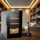 Electric Humidor, Desktop Cigar Humidor Thermostatic Electric Cooler Cabinet with Digital LED Screen, Cigar Humidor Cabinet Smart Humidity & Temp Control, Gifts for Men (Black, 25L 150 Cigars) -  Fabsmurd