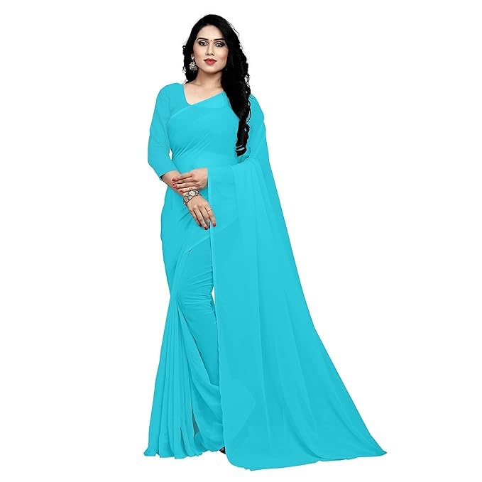 Women's Georgette Saree Color-