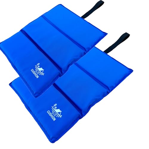 YACOTOERI アウトドア用三つ折りクッション 極厚 2.0cm キャンプ座布団 アウトドア 超軽量 キャンプ スポーツ観戦 釣りをする 公園 一人用 (青+青)