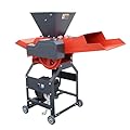 BEILOCKERY Hay Cutter 4-Blade Straw Crusher Machine Farm Hay Chopper Shredder Animal Feed Grinder with Voltage Display 1100-2200LBS/H 220V 2.2KW